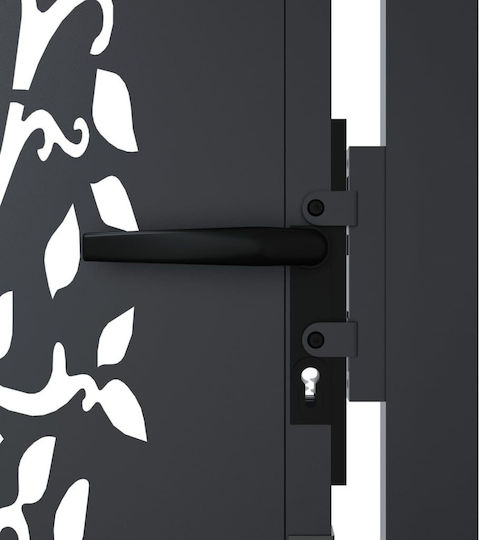 vidaXL Metal Fence Gate in Gray Color 80cm x 1.05m