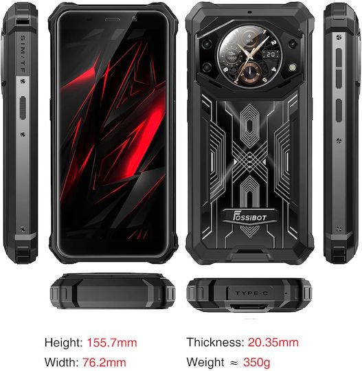 Fossibot F101 Pro Dual SIM (8/128GB) Ανθεκτικό Smartphone Μαύρο