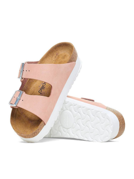 Arizona Leather Women's Flat Sandals Anatomic in Pink Color Narrow Fit