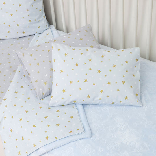 Borea Stardust Set Baby Bettlaken Für Wiege Baumwolle Himmelblau Hellblau 70x120cm 2Stück