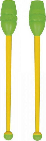 AMILA Măciuci Ritmice Korina Moale 36cm Verde/Galben 36cm Galbene