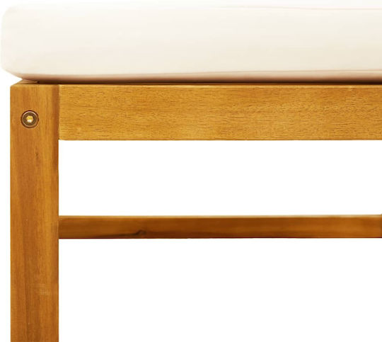 Wooden Cube Garden Stool with Cushion Brown 65x65x29cm