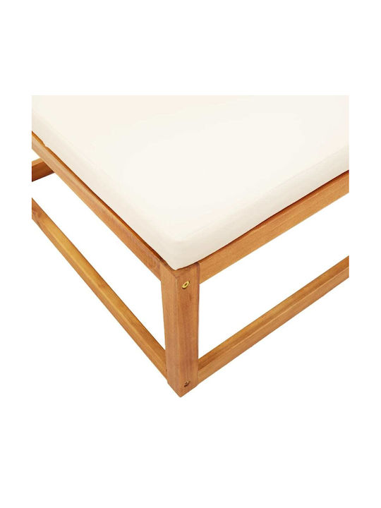 Wooden Cube Garden Stool with Cushion Brown 65x65x29cm