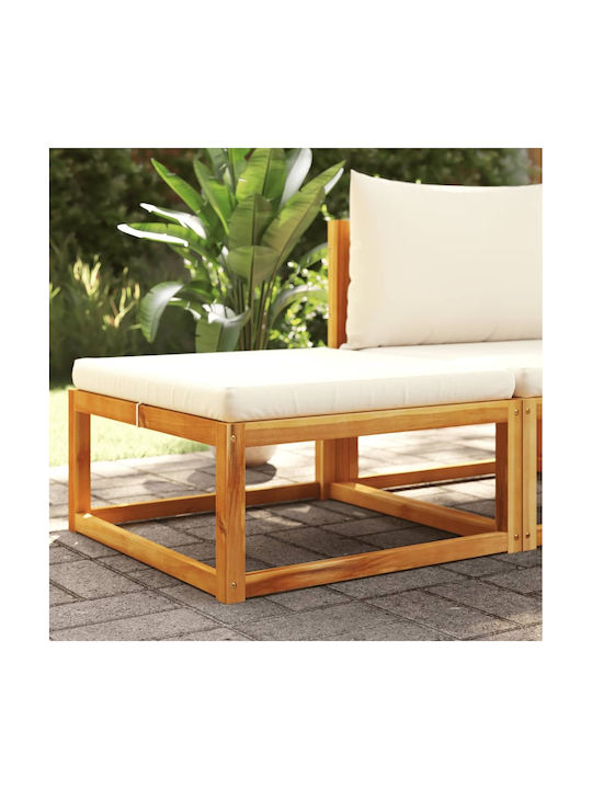 Wooden Cube Garden Stool with Cushion Brown 65x65x29cm