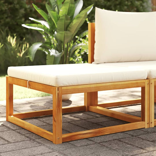 Wooden Cube Garden Stool with Cushion Brown 65x65x29cm