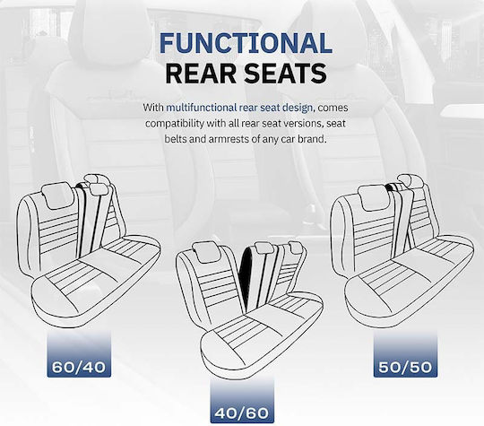 Otom Front Car Seat Covers 11 Pieces Leatherette Comfortline Honda City Black