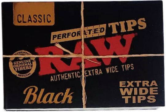 Raw Tips Black Τζιβάνα Μαύρη Φαρδιά Extra Wide Aκατέργαστη 40φ