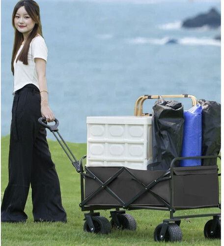 Foldable Garden Cart Metallic Four-wheel 75lt 58x60x84cm.
