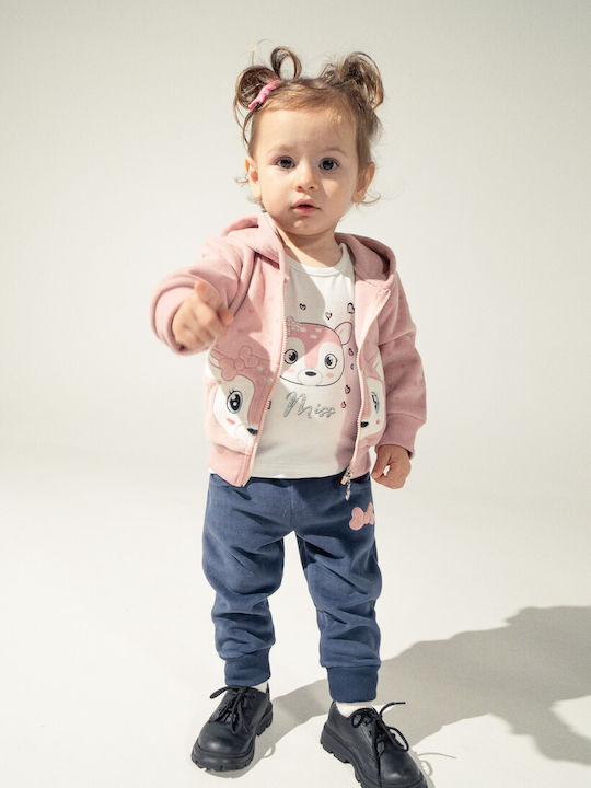 Evita Kids Sweatpants Set Rose 3pcs