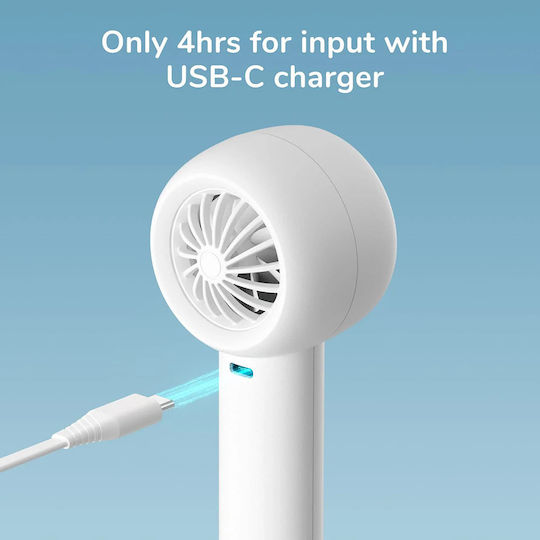 Jisulife Луксозен Преносим Вентилатор Life5 Fa42 Преносим Type-c 2000mah Леденобял