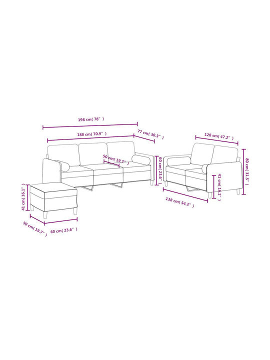 Set de Sufragerie 3 Scaune & 2 Scaune & Taburet
