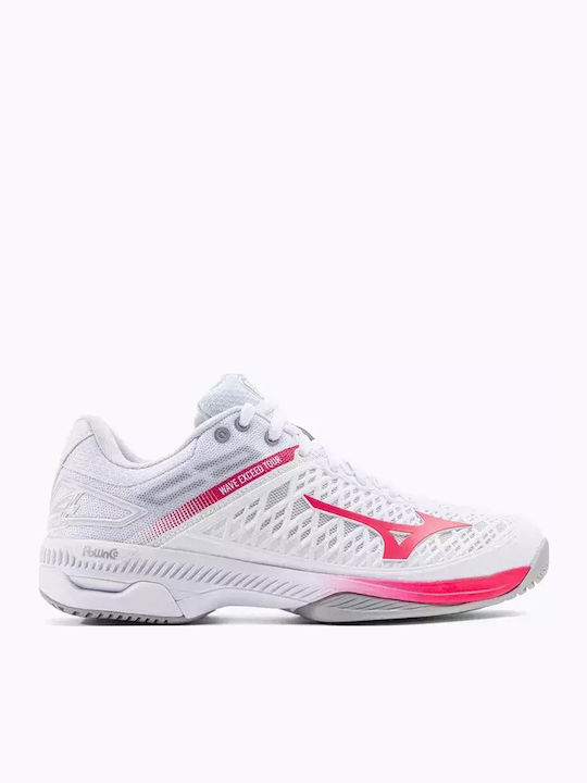 Mizuno Tour 4 Cc Γυναικεία Παπούτσια Padel για Χωμάτινα Γήπεδα Λευκά
