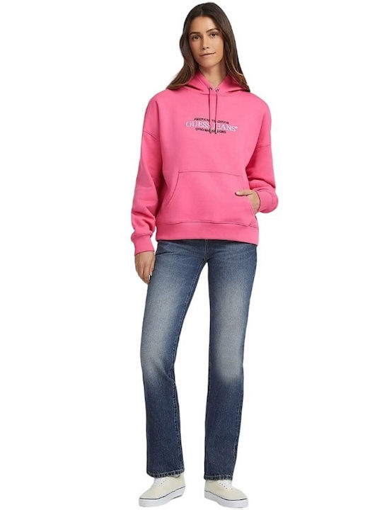 Guess Women's Long Hooded Sweatshirt Pink