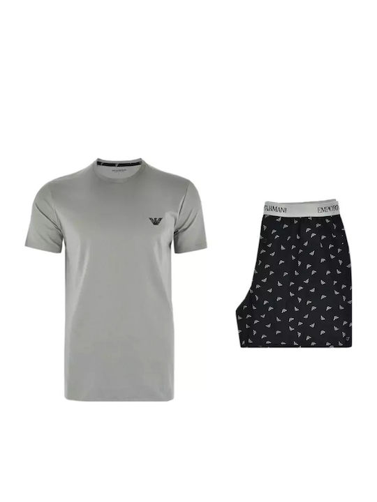 Emporio Armani Men's Summer Pajamas Set Black|Grey