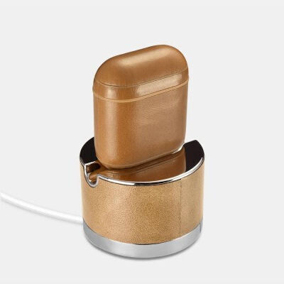 iCarer Θήκη Δερμάτινη με Γάντζο σε Καφέ χρώμα για Apple AirPods 1 / AirPods 2