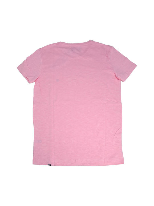 Paco & Co 9675 T-shirt Bărbătesc cu Mânecă Scurtă Pink