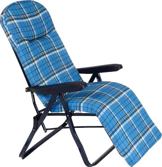 Escape Lounger-Armchair Beach with Recline 6 Slots Blue 35x20x105cm