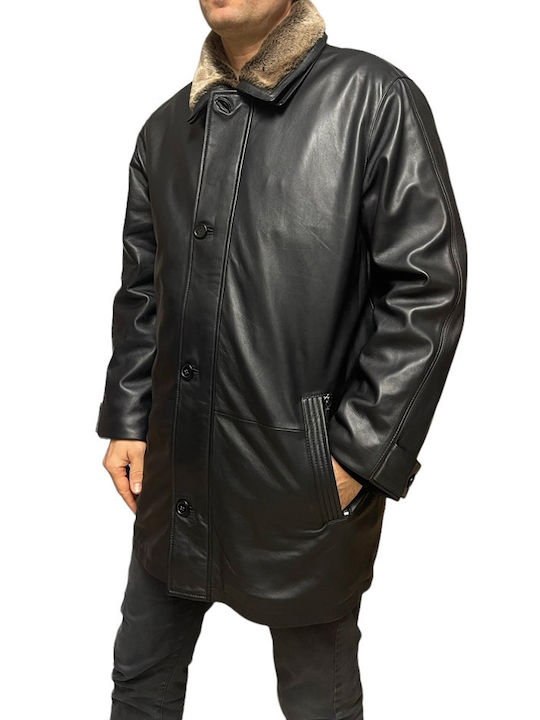 MARKOS LEATHER Men's Leather Jacket BLACK