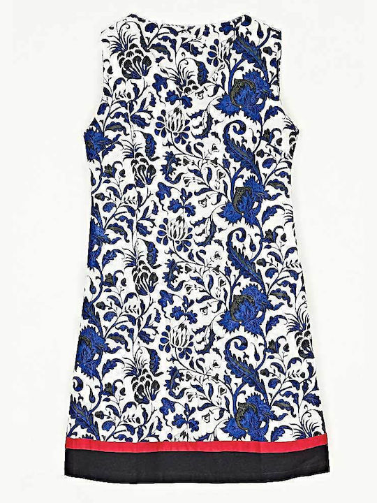 Cuca Dress White/blue