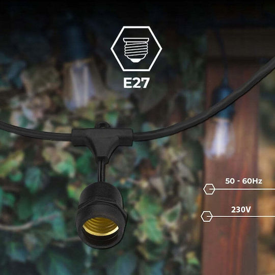 Hanging Solar Light Garland Warm White 2700K with Photocell and Remote Control IP44