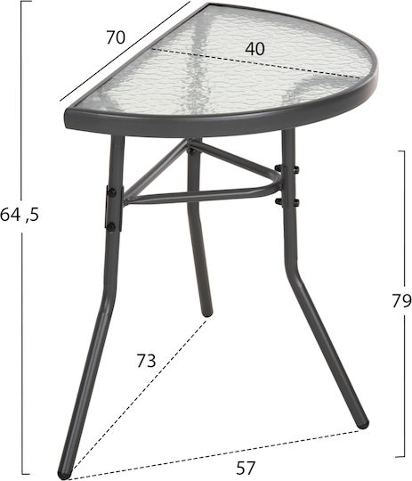 Auxiliary Cafe Table Lima 70x40x64 Gray Auxiliary Cafe Table Lima 70x40x64 Gray
