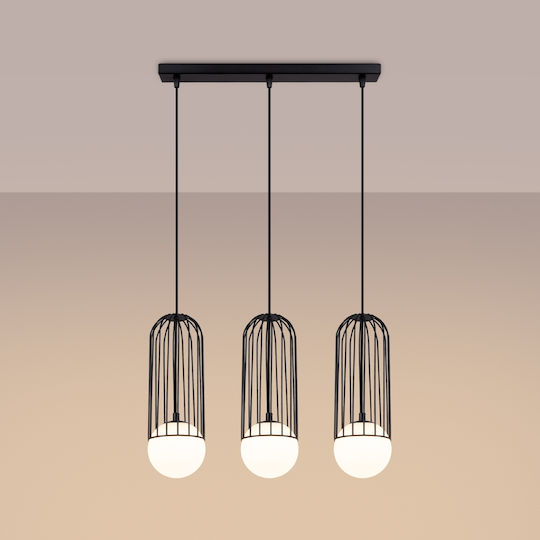 Sollux Lustră Negru 115cm.