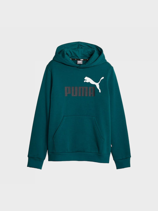 Puma Cardigan pentru copii Cardigan pentru copii din material frotirat Fleece cu glugă Benzină Essentials