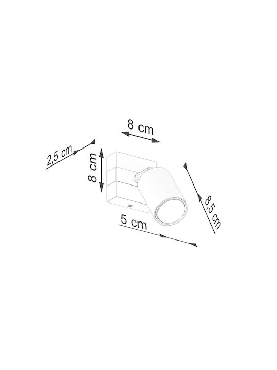 Sollux Single Spot with Socket GU10 in Black Color