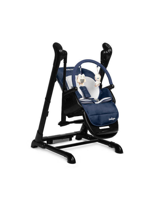 Caretero Indigo Foldable Baby Highchair 2 in 1 with Adjustable Height Black Navy