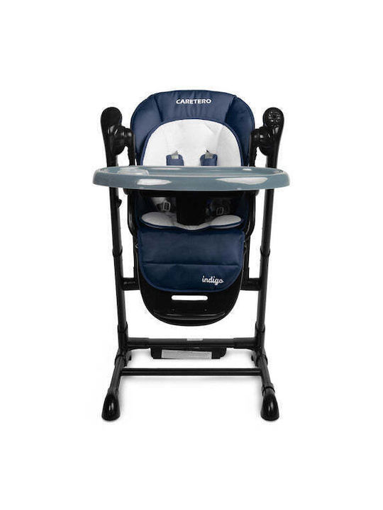 Caretero Indigo Foldable Baby Highchair 2 in 1 with Adjustable Height Black Navy