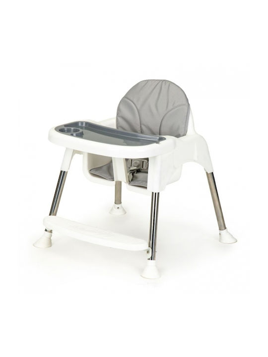 Ecotoys Baby Hochstuhl 2 in 1 mit Höhenverstellbar Weiß