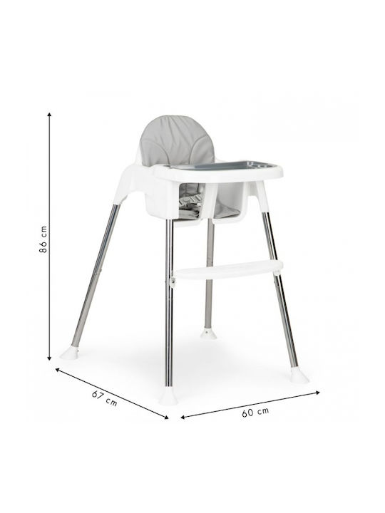 Ecotoys Baby Hochstuhl 2 in 1 mit Höhenverstellbar Weiß