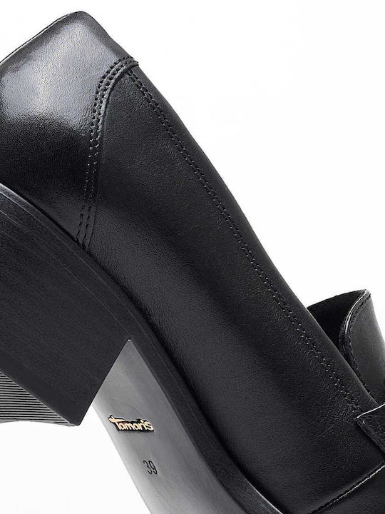 Leather Women's Loafers in Black Color