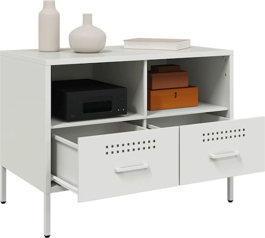 Stand TV Metalic Alb L136xA39xÎ50.5cm