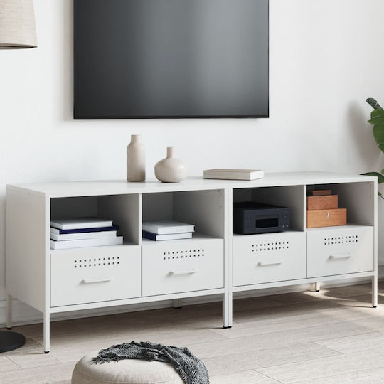 Stand TV Metalic Alb L136xA39xÎ50.5cm