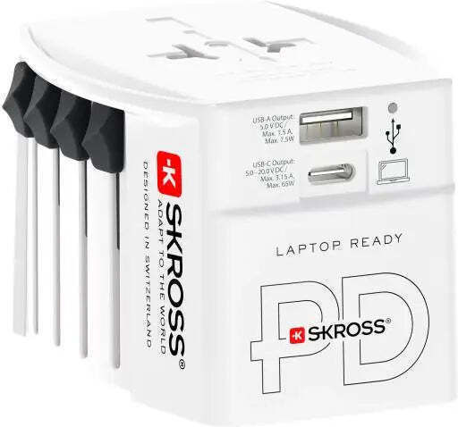Skross Αντάπτορας Πρίζας σε Universal με 2 Θύρες USB
