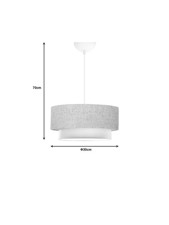 Pakketo Sombre Pendant Light for Socket E27 with Warm White Light Gray