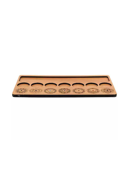 Ξύλινος Πίνακας 7 Τσάκρα Wooden Seven Chakra Board Gemstones