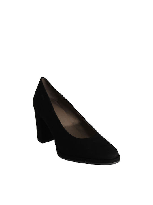 Wonders Suede Black Heels