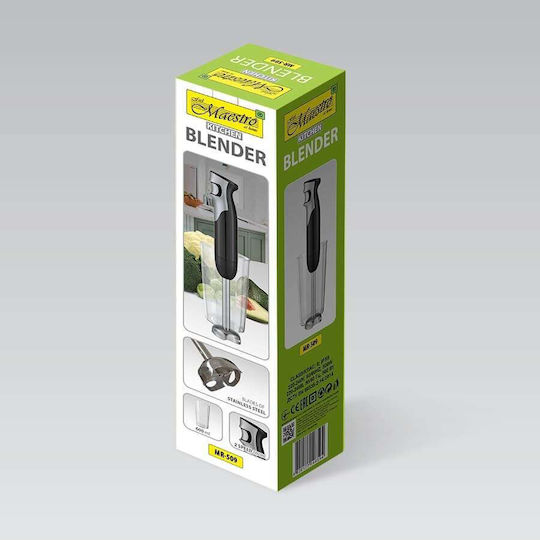 Maestro Blender de mână cu tijă din oțel inoxidabil 500W Negru