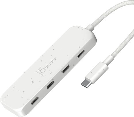 J5create Hub 4 Θυρών USB 3.0 με σύνδεση USB-C Λευκό
