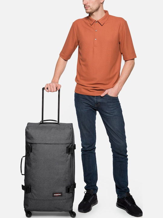 Eastpak Trans4 L Large Fabric Suitcase Dark Blue with 4 Wheels Height 75cm