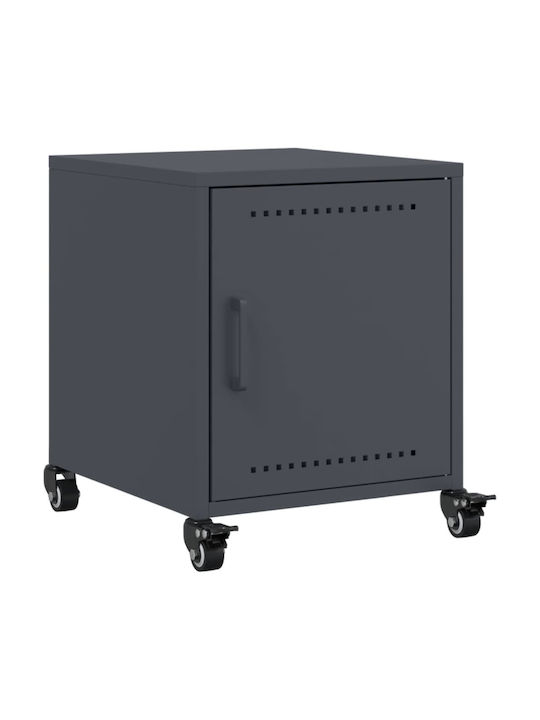 Metal Bedside Tables Grey Set of 2 36x39x43.5cm
