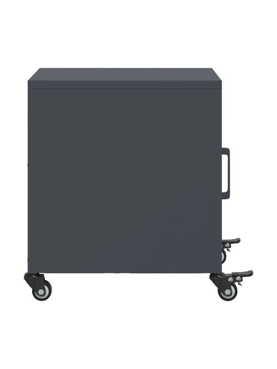 Metal Bedside Tables Grey Set of 2 36x39x43.5cm