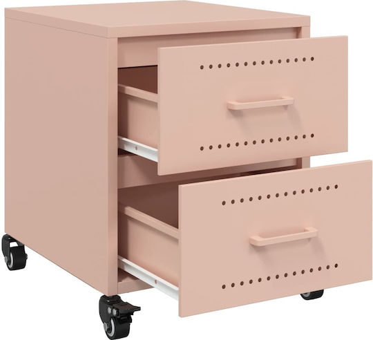 Κομοδίνα Ξύλινα Ροζ 2τμχ 36x39x43.5cm
