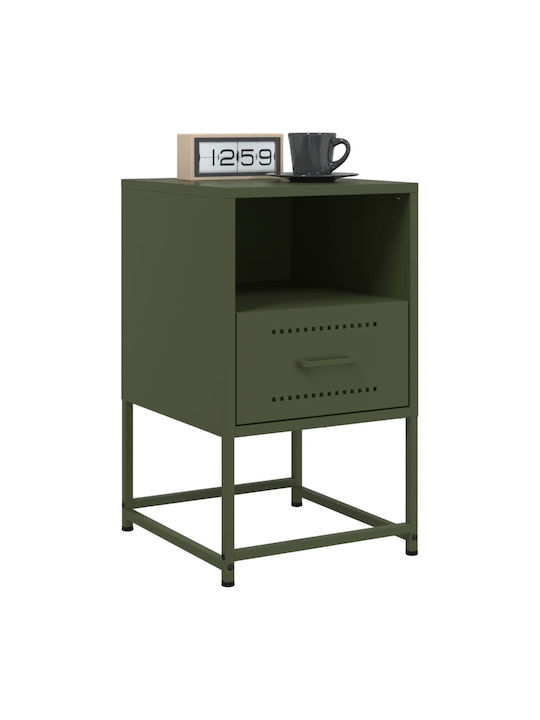 Metal Bedside Table Green 36x39x60.5cm