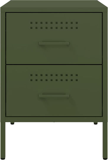 Metal Bedside Tables Green Set of 2 36x39x50.5cm