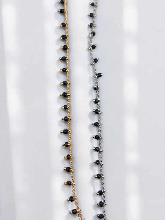 Fußarmband aus Stahl Schwarzes