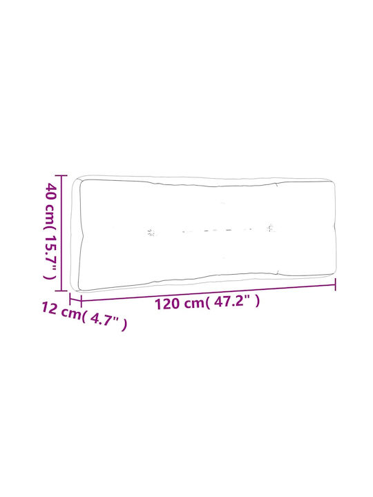 vidaXL Μαξιλάρι για Παγκάκι Παλέτας Κόκκινο 40x120εκ.