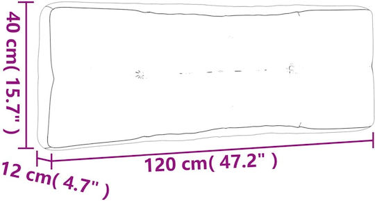 vidaXL Μαξιλάρι για Παγκάκι Παλέτας Κόκκινο 40x120εκ.